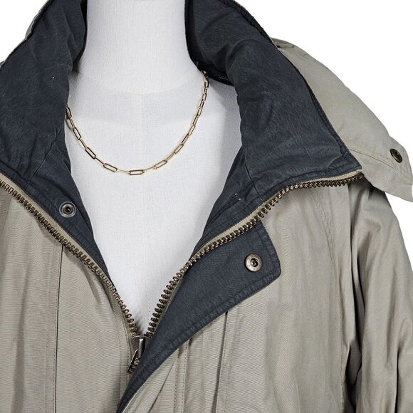 London Fog 3-in-1 Puffer Coat Waterproof Removable Hood Winter Beige XL/XXL - Picture 6 of 16